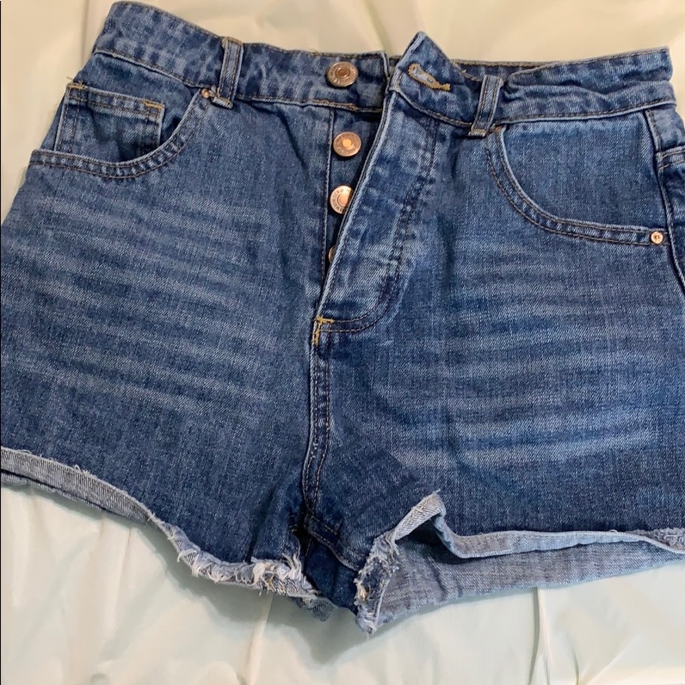High waisted denim shorts